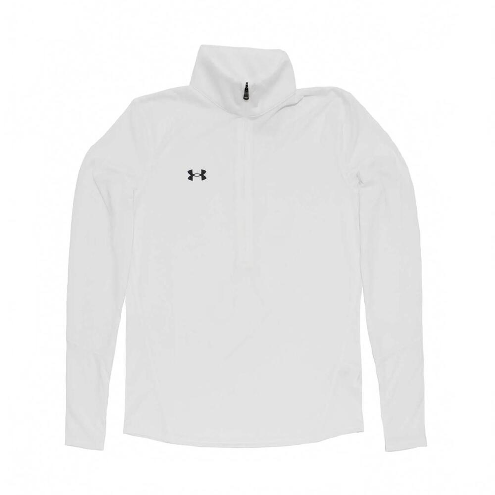 NEW UNDER ARMOUR women's locker half zip shirt in white